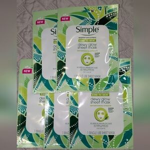 SIMPLE 5 PACK Kind To Skin Dewy Glow Sheet Mask With Botanical Extracts